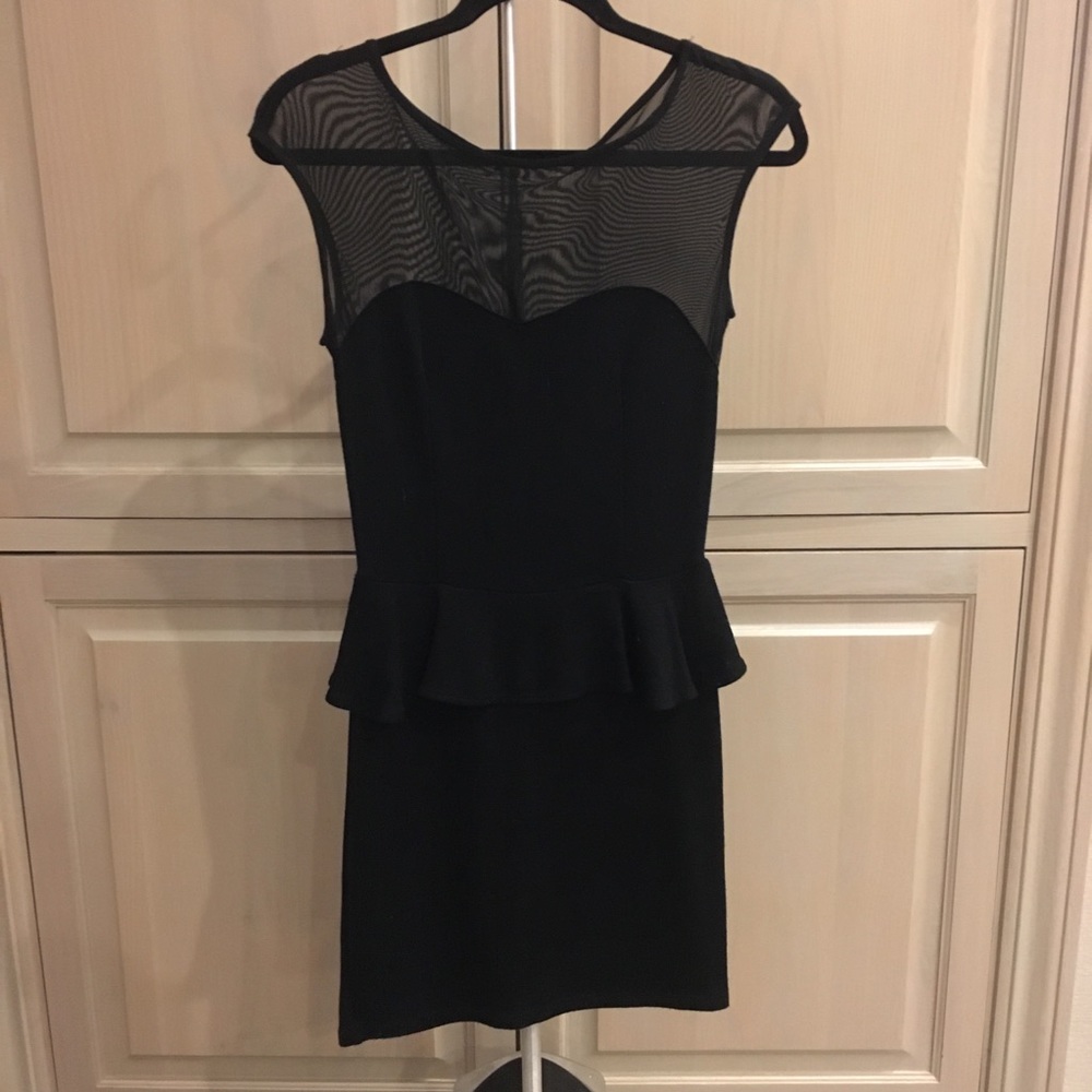 Black Peplum Tight Dress